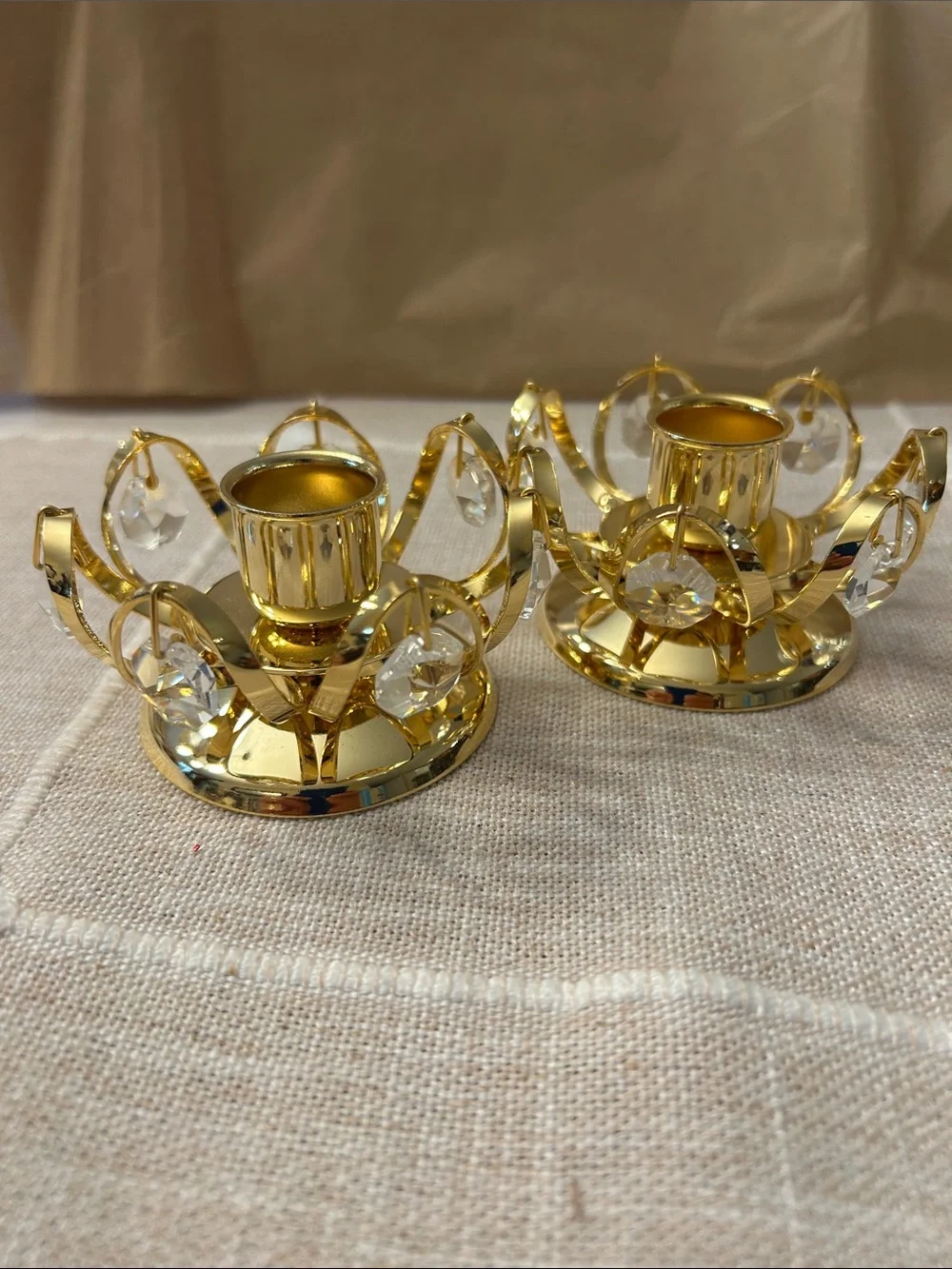 2 Swarovski Crystal candlestick holders